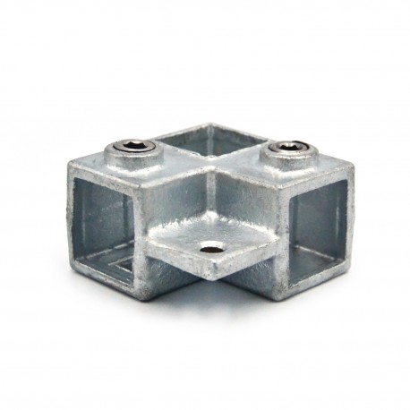 Angle of continuous upright with single lipTyp 21S, 25 mm, Galvanized (Klemp) - Square Tubefittings