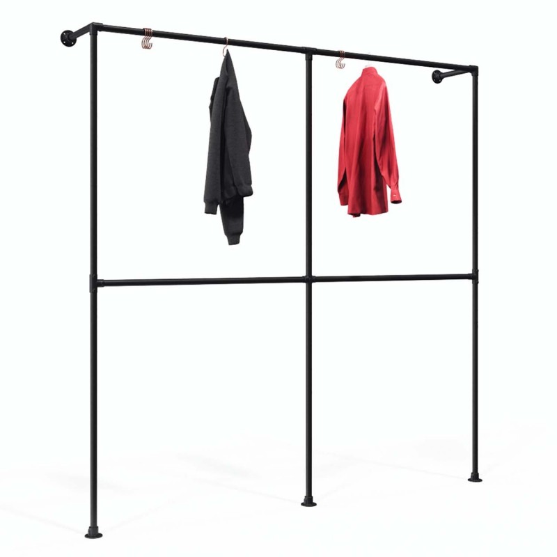 Clothes Rack Frankfurt - Wall mounted - Black (Klemp) - Kits