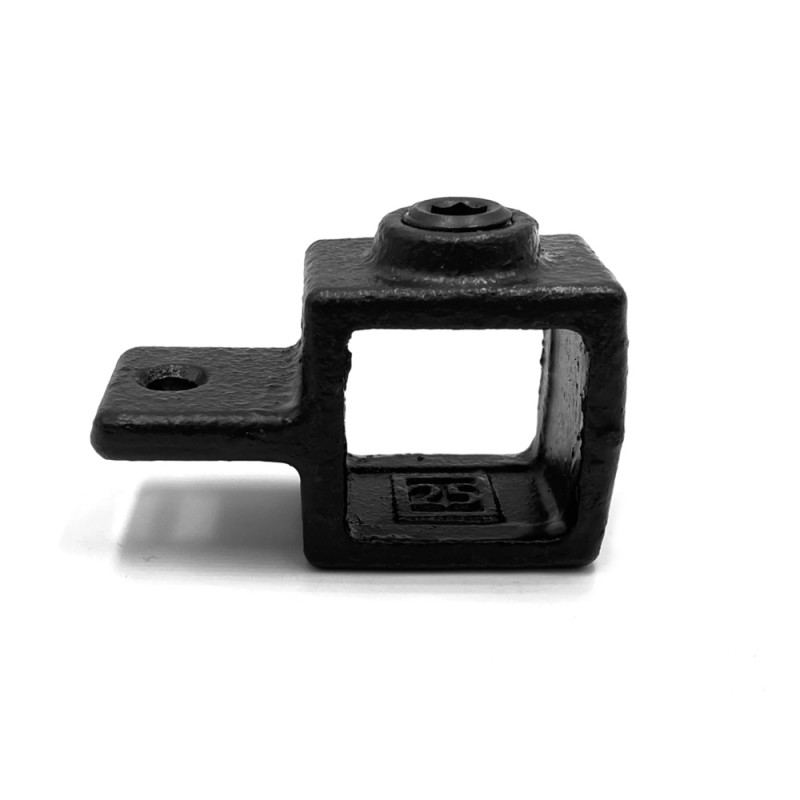Male Single Lug Typ 36S, 25 mm, Black (Klemp) - Square Tubefittings