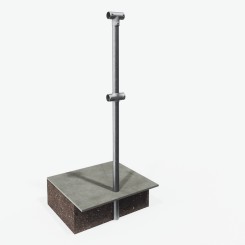 Barrier post middle for setting in concrete - with crossbar (Klemp)