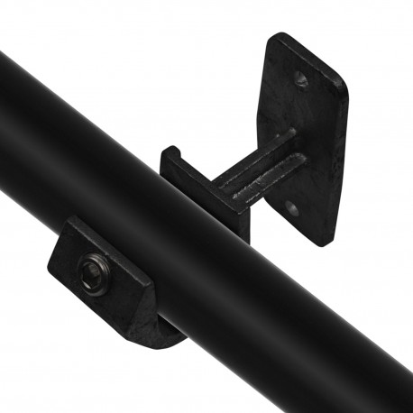 Handrail Support, open Typ 35B, 26,9 mm, Black (Klemp) - Black Tubefittings