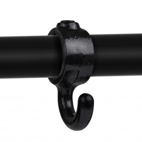 Coat hook Typ 64C, 33,7 mm , Black (Klemp) - Black Tubefittings